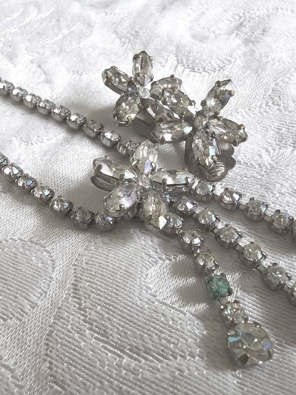 Rhinestone necklace and earrings